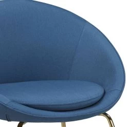 Fauteuil ARSENE En Tissu Bleu Avec Piètement Doré -Meuble Déco Soldes fauteuil arsene 9