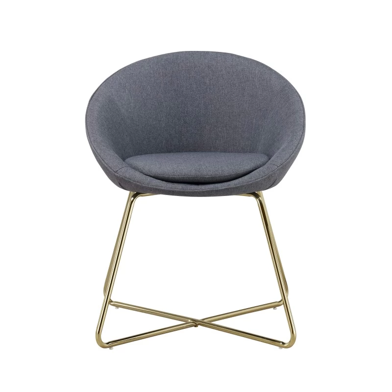 Fauteuil ARSENE 1 Place En Tissu Gris Avec Piètement Doré 3 Fauteuil ARSENE 1 Place En Tissu Gris Avec Piètement Doré – Image 3