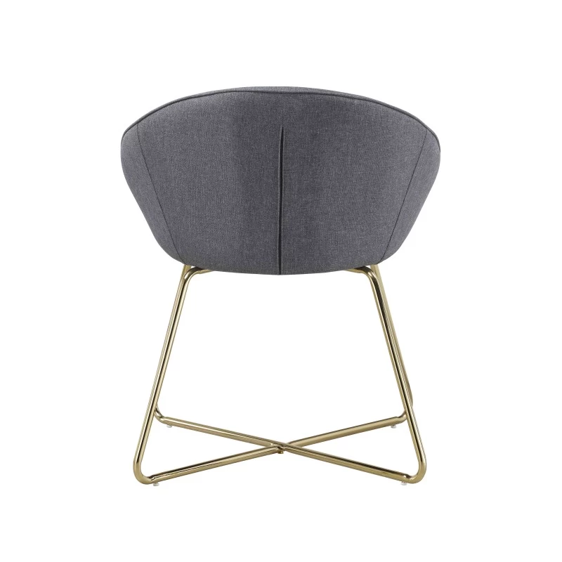 Fauteuil ARSENE 1 Place En Tissu Gris Avec Piètement Doré 4 Fauteuil ARSENE 1 Place En Tissu Gris Avec Piètement Doré – Image 4