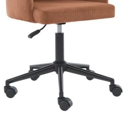 Fauteuil De Bureau BARNABE En Velours Côtelé Terracotta -Meuble Déco Soldes fauteuil barnabe en velours cotele terracotta 4
