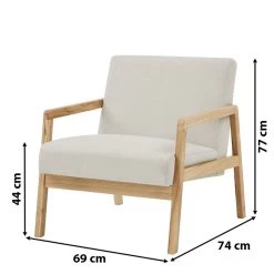 Fauteuil BONIFACIO En Tissu Beige 11 Fauteuil BONIFACIO En Tissu Beige -Meuble Déco Soldes fauteuil bonifacio en tissu beige 5