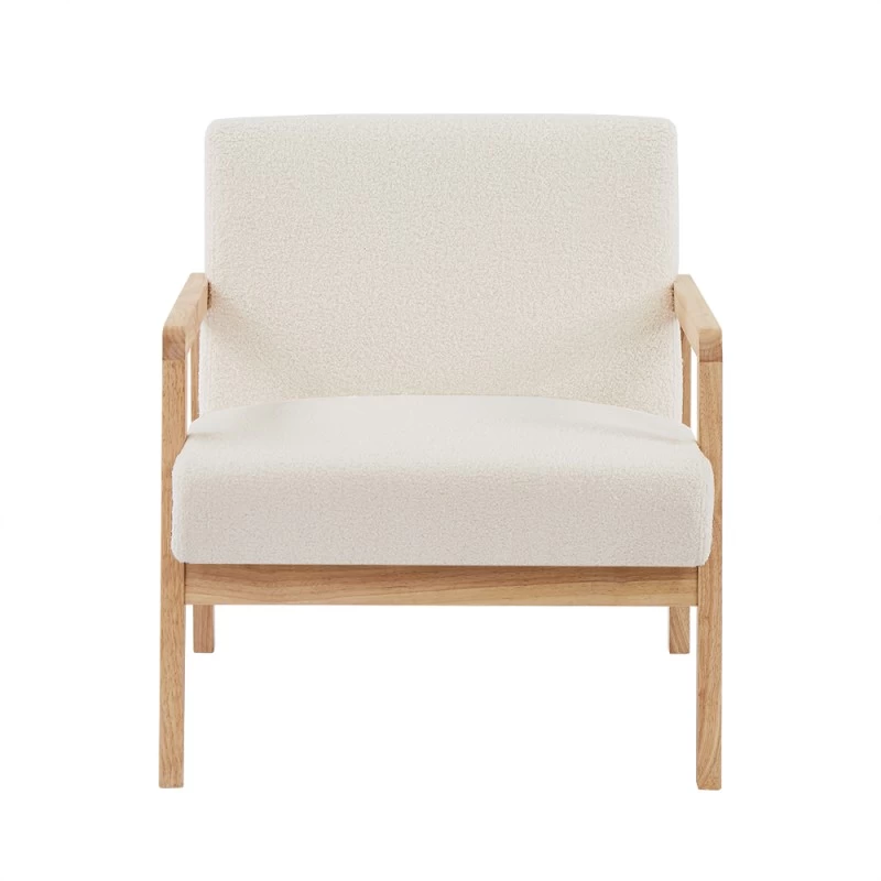 Fauteuil BONIFACIO En Tissu Bouclette Blanc 3 Fauteuil BONIFACIO En Tissu Bouclette Blanc – Image 3