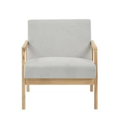 Fauteuil BONIFACIO En Tissu Gris Clair -Meuble Déco Soldes fauteuil bonifacio en tissu gris clair 2