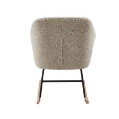 Fauteuil ELSA à Bouclette Beige Rocking Chair -Meuble Déco Soldes fauteuil elsa a bouclette beige rocking chair 3