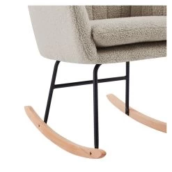 Fauteuil ELSA à Bouclette Beige Rocking Chair -Meuble Déco Soldes fauteuil elsa a bouclette beige rocking chair 4