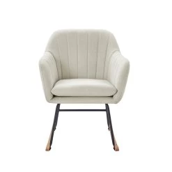 Fauteuil ELSA Tissu Beige Rocking Chair -Meuble Déco Soldes fauteuil elsa beige rocking chair 2
