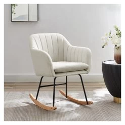 Fauteuil ELSA Tissu Beige Rocking Chair