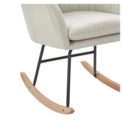 Fauteuil ELSA Tissu Beige Rocking Chair -Meuble Déco Soldes fauteuil elsa beige rocking chair 4