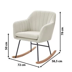Fauteuil ELSA Tissu Beige Rocking Chair -Meuble Déco Soldes fauteuil elsa beige rocking chair 5