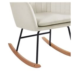 Fauteuil ELSA En Velours Crème Rocking Chair -Meuble Déco Soldes fauteuil elsa en velours creme rocking chair 4