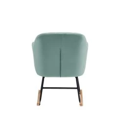 Fauteuil ELSA En Velours Vert D'eau Rocking Chair -Meuble Déco Soldes fauteuil elsa en velours vert d eau rocking chair 3