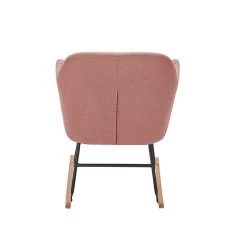 Fauteuil ELSA Tissu Rose Poudré Rocking Chair -Meuble Déco Soldes fauteuil elsa rose poudre rocking chair 3