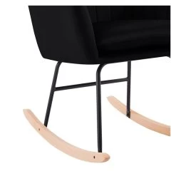 Fauteuil ELSA En Velours Noir Rocking Chair -Meuble Déco Soldes fauteuil elsa velours noir rocking chair 3