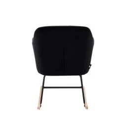 Fauteuil ELSA En Velours Noir Rocking Chair -Meuble Déco Soldes fauteuil elsa velours noir rocking chair 4