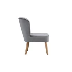 Fauteuil HANNA En Velours Gris 1 Place 53 X 67.5 X 80 Cm -Meuble Déco Soldes fauteuil hanna velours gris 1 place 53x675x80 cm 3