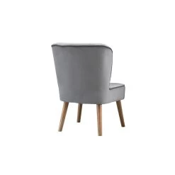 Fauteuil HANNA En Velours Gris 1 Place 53 X 67.5 X 80 Cm -Meuble Déco Soldes fauteuil hanna velours gris 1 place 53x675x80 cm 4