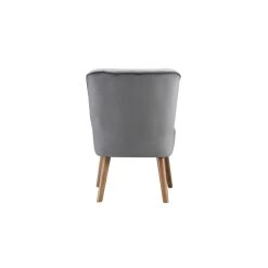 Fauteuil HANNA En Velours Gris 1 Place 53 X 67.5 X 80 Cm -Meuble Déco Soldes fauteuil hanna velours gris 1 place 53x675x80 cm 5