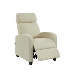 Fauteuil Inclinable ALVA En Tissu écru Avec Fonction Push Back 10 Fauteuil Inclinable ALVA En Tissu écru Avec Fonction Push Back -Meuble Déco Soldes fauteuil inclinable alva ecru 3