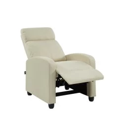 Fauteuil Inclinable ALVA En Tissu écru Avec Fonction Push Back 12 Fauteuil Inclinable ALVA En Tissu écru Avec Fonction Push Back -Meuble Déco Soldes fauteuil inclinable alva ecru 5