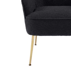 Fauteuil MARCELINO En Tissu Bouclette Anthracite Avec Piètement Doré 10 Fauteuil MARCELINO En Tissu Bouclette Anthracite Avec Piètement Doré -Meuble Déco Soldes fauteuil marcelino en tissu anthracite avec pieds dore 4