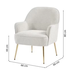 Fauteuil MARCELINO En Tissu Bouclette Blanc Avec Piètement Doré 11 Fauteuil MARCELINO En Tissu Bouclette Blanc Avec Piètement Doré -Meuble Déco Soldes fauteuil marcelino en tissu blanc avec pieds dore 5