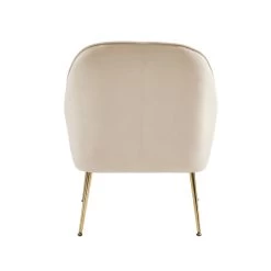 Fauteuil MARCELINO En Velours Beige Avec Piètement Doré 9 Fauteuil MARCELINO En Velours Beige Avec Piètement Doré -Meuble Déco Soldes fauteuil marcelino en velours beige avec pieds dore 3