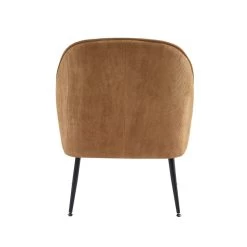 Fauteuil MARCELINO En Velours Côtelé Terracotta Avec Piètement Noir -Meuble Déco Soldes fauteuil marcelino en velours cotele terracotta avec pieds noir 3