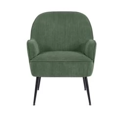 Fauteuil MARCELINO En Velours Côtelé Vert Avec Piètement Noir 7 Fauteuil MARCELINO En Velours Côtelé Vert Avec Piètement Noir -Meuble Déco Soldes fauteuil marcelino en velours cotele vert avec pieds noir 2