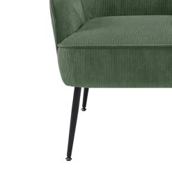 Fauteuil MARCELINO En Velours Côtelé Vert Avec Piètement Noir 9 Fauteuil MARCELINO En Velours Côtelé Vert Avec Piètement Noir -Meuble Déco Soldes fauteuil marcelino en velours cotele vert avec pieds noir 4
