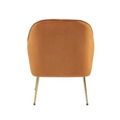 Fauteuil MARCELINO En Velours Rouille Avec Piètement Doré 9 Fauteuil MARCELINO En Velours Rouille Avec Piètement Doré -Meuble Déco Soldes fauteuil marcelino en velours rouille avec pieds dore 3