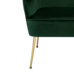 Fauteuil MARCELINO En Velours Vert Avec Pieds Doré -Meuble Déco Soldes fauteuil marcelino en velours vert avec pieds dore 4