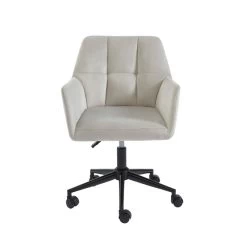 Fauteuil De Bureau MONACO En Velours Gris Perle Avec Pieds Noirs 8 Fauteuil De Bureau MONACO En Velours Gris Perle Avec Pieds Noirs -Meuble Déco Soldes fauteuil monaco en velours gris perle avec pieds noir 2