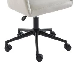 Fauteuil De Bureau MONACO En Velours Gris Perle Avec Pieds Noirs 10 Fauteuil De Bureau MONACO En Velours Gris Perle Avec Pieds Noirs -Meuble Déco Soldes fauteuil monaco en velours gris perle avec pieds noir 4