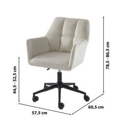 Fauteuil De Bureau MONACO En Velours Gris Perle Avec Pieds Noirs 11 Fauteuil De Bureau MONACO En Velours Gris Perle Avec Pieds Noirs -Meuble Déco Soldes fauteuil monaco en velours gris perle avec pieds noir 5