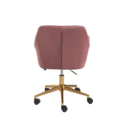 Fauteuil De Bureau MONACO En Velours Rose Avec Pieds Dorés 9 Fauteuil De Bureau MONACO En Velours Rose Avec Pieds Dorés -Meuble Déco Soldes fauteuil monaco en velours rose avec pieds dore 3