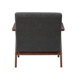 Fauteuil OSLO En PU Noir -Meuble Déco Soldes fauteuil oslo en pu noir 3