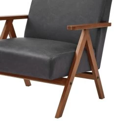 Fauteuil OSLO En PU Noir -Meuble Déco Soldes fauteuil oslo en pu noir 4