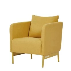 Meuble Déco Soldes -Meuble Déco Soldes fauteuil pantone tissu jaune avec pietement metal jaune 1