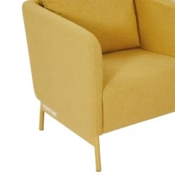 Fauteuil PANTONE Tissu Jaune Moutarde Avec Piètement Métal Jaune Moutarde -Meuble Déco Soldes fauteuil pantone tissu jaune avec pietement metal jaune 4
