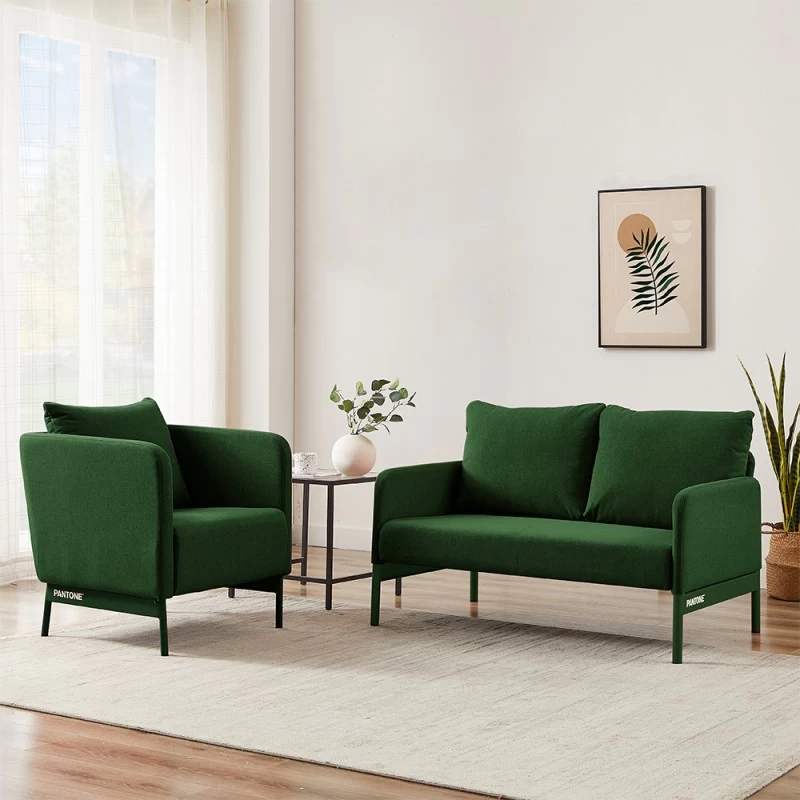 Fauteuil PANTONE Tissu Vert Olive Avec Piètement Métal Vert Olive 8 Fauteuil PANTONE Tissu Vert Olive Avec Piètement Métal Vert Olive – Image 8