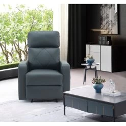 Fauteuil Relax CARLA En PU Noir Avec Fonction Manuel -Meuble Déco Soldes fauteuil relax carla en pu noir avec fonction manuel 4