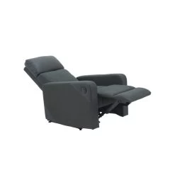 Fauteuil Relax CARLA En PU Noir Et Tissu Gris Avec Fonction électrique -Meuble Déco Soldes fauteuil relax carla en pu noir et tissu gris avec fonction electrique 3