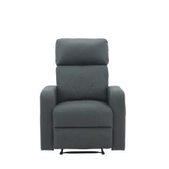 Fauteuil Relax CARLA En PU Noir Et Tissu Gris Avec Fonction Manuel -Meuble Déco Soldes fauteuil relax carla en pu noir et tissu gris avec fonction manuel 2