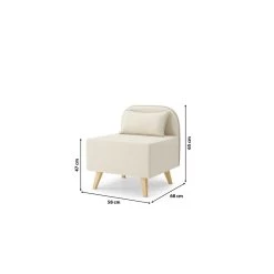 Fauteuil SARAH En Tissu Beige -Meuble Déco Soldes fauteuil sarah en tissu beige 4