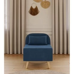 Fauteuil SARAH En Tissu Bleu