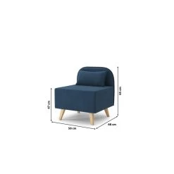 Fauteuil SARAH En Tissu Bleu -Meuble Déco Soldes fauteuil sarah en tissu bleu 6