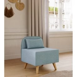 Fauteuil SARAH En Tissu Bleu Clair -Meuble Déco Soldes fauteuil sarah en tissu bleu clair 5