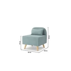 Fauteuil SARAH En Tissu Bleu Clair -Meuble Déco Soldes fauteuil sarah en tissu bleu clair 6
