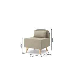 Fauteuil SARAH En Tissu Grège -Meuble Déco Soldes fauteuil sarah en tissu grege 6