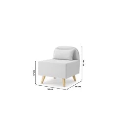 Fauteuil SARAH En Tissu Gris Clair -Meuble Déco Soldes fauteuil sarah en tissu gris clair 6